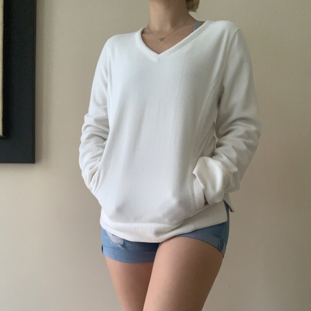 Cream Colored Fleece Pullover Jacket